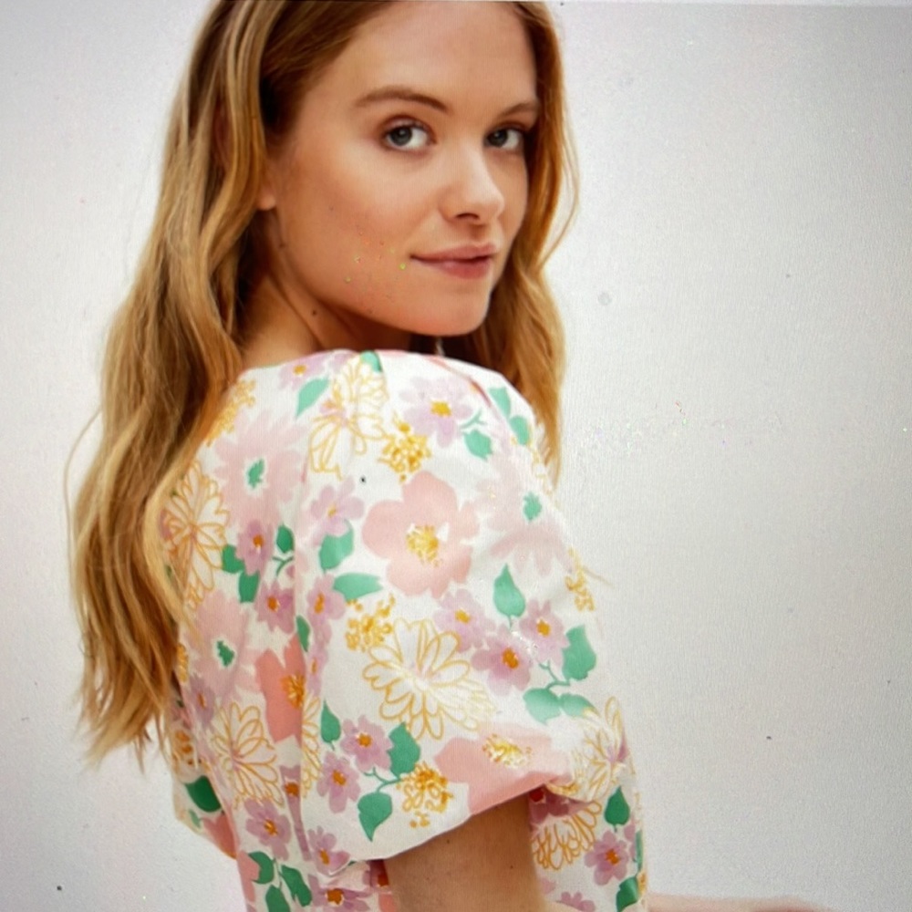 OLIVER BONAS  - pink bloom floral print mini dress